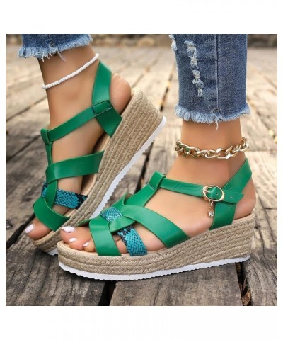 sandals Women Girls' Flats Flip Flops Women Slides Women Platform Tennis Shoes Women Wedges Black Heeled sandals For W Green ...