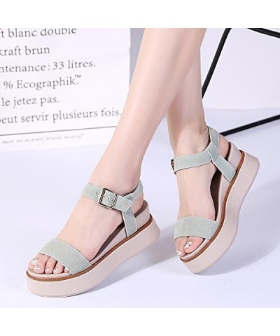 Women Sandals Shoes Cow Suede Leather Ladies Summer Flat Beach Sandals Casual Flip Flop Gladiator Shoe 36 Light Green $24.48 ...