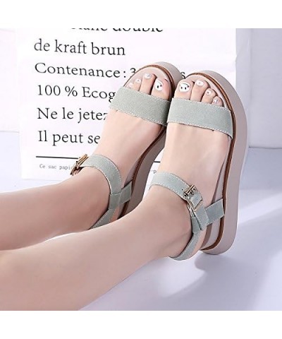 Women Sandals Shoes Cow Suede Leather Ladies Summer Flat Beach Sandals Casual Flip Flop Gladiator Shoe 36 Light Green $24.48 ...