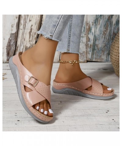 Strappy Heels for Women Platform Espadrille Sandals Wedge Open Toe Elastic Ankle Straps Dress Slipper Shoes 124-ixpyn-pink-g ...