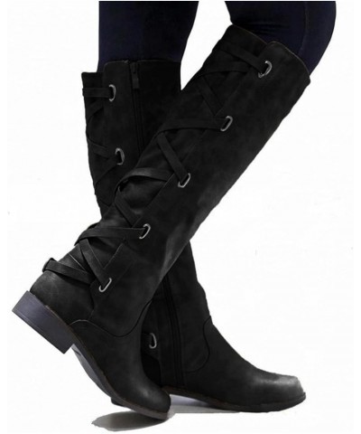 Winter Boots for Women Cowgirl Pointed Toe Mid Calf Boots Platform High Heels Shoes Cowboy Casual Winter Snow Boots Black $10...