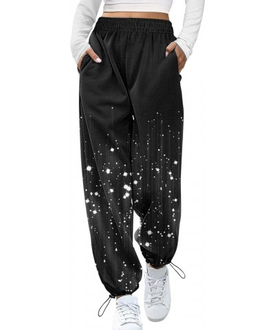 Ladies Track Pants Bottom Sweatpants Pockets High Waist Sporty Gym Athletic Fit up Pants for Women Work Casual A-black $10.80...