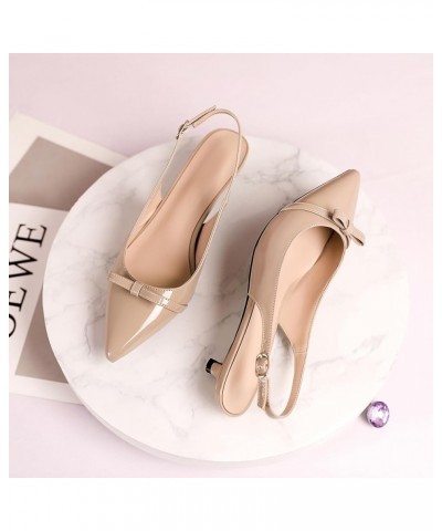 Women's Slingback Kitten Heels Closed Pointed Toe Low Heel Pumps Comfort Bridal Wedding Evening Party Dress Shoes 1.5 Inches ...