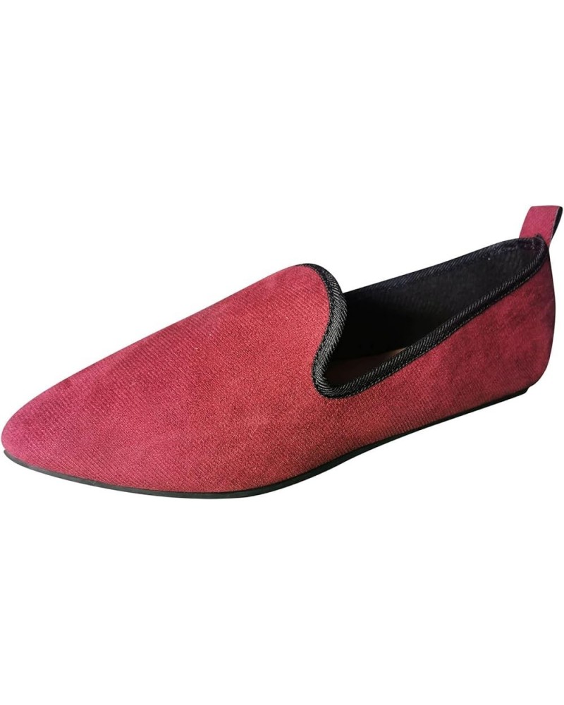 Women Loafers Flat Shoes Comfortable Lightweight Non Slip Dress Shoes for Women Casual Slip On Flat Shoes Red $14.39 Loafers ...