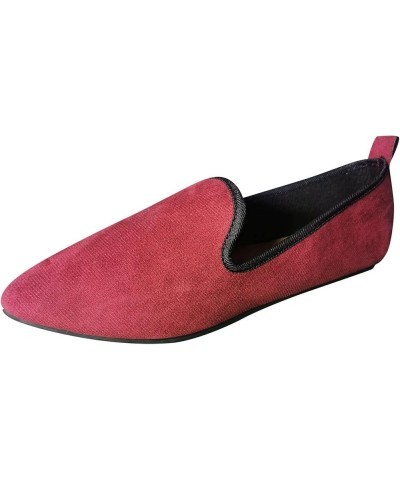 Women Loafers Flat Shoes Comfortable Lightweight Non Slip Dress Shoes for Women Casual Slip On Flat Shoes Red $14.39 Loafers ...