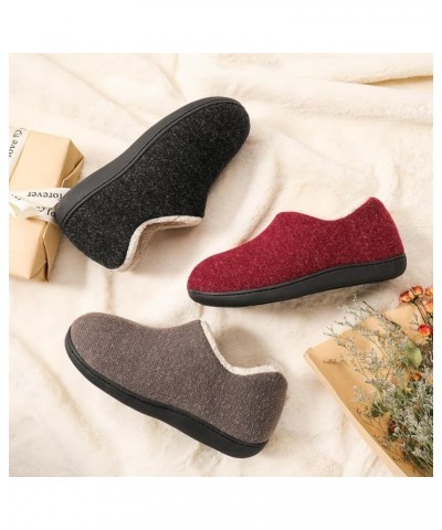 Women's Cozy Faux Sherpa Fleece Slippers with Drawstring, Memory Foam Closed Back House Shoes with Nonslip Rubber Sole for In...