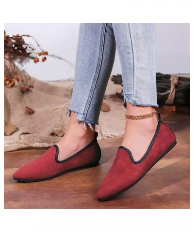 Women Loafers Flat Shoes Comfortable Lightweight Non Slip Dress Shoes for Women Casual Slip On Flat Shoes Red $14.39 Loafers ...