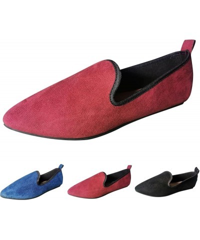 Women Loafers Flat Shoes Comfortable Lightweight Non Slip Dress Shoes for Women Casual Slip On Flat Shoes Red $14.39 Loafers ...