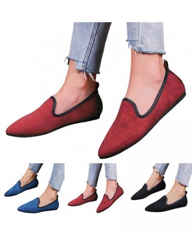 Women Loafers Flat Shoes Comfortable Lightweight Non Slip Dress Shoes for Women Casual Slip On Flat Shoes Red $14.39 Loafers ...