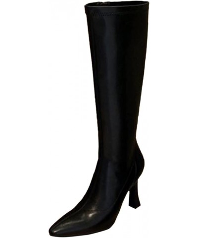 Chunky Block High Heels Women Shoes Thick Platform Autumn Winter Knee High Boots Womens Knee High Boots Size 13 Black $31.38 ...