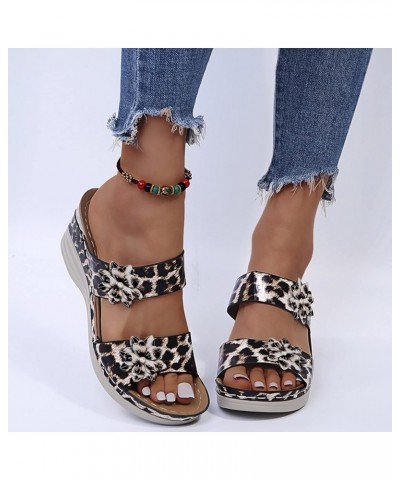 Gel Sandals for Women Women Sandals Wedge Low Heel Roman Wedge Ladies Fashion Elastic Strap Womens Dressy A-brown $15.62 Sandals