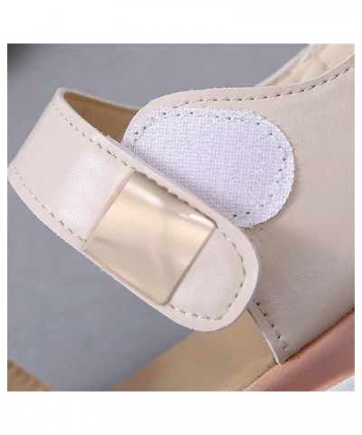 Fashion Summer Women Sandals Flat Thick Bottom Open Toe Hook Loop Solid Color Casual Sandals for Women Memory Foam (White, 9)...