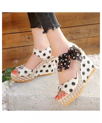 Summer Sandals for Women 2024,Platform Sandals Women Chunky Heel Leopard Print Sandals Summer Bow Tie Open Toe Sandals White ...