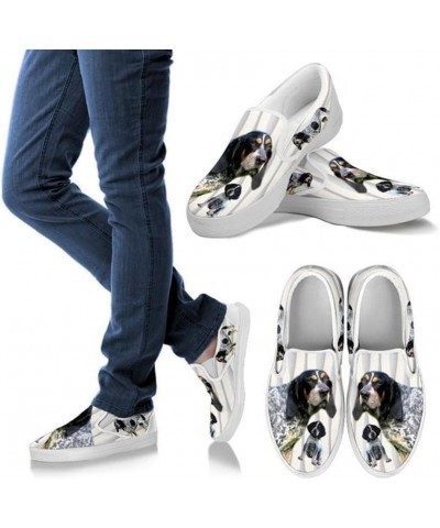 Women's Slip Ons-Cute Dogs Print Slip Ons Shoes for Women (Choose Your Breed) Bluetick Coonhound $49.35 Loafers & Slip-Ons