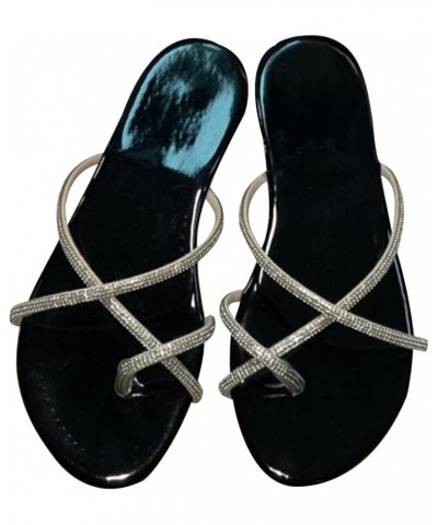 Zapatillas mujer Verano Tallas grans Chanclas diamantes imitación Sandalias planas Ocio Playa Zapatilla diaria Sandalia K-730...