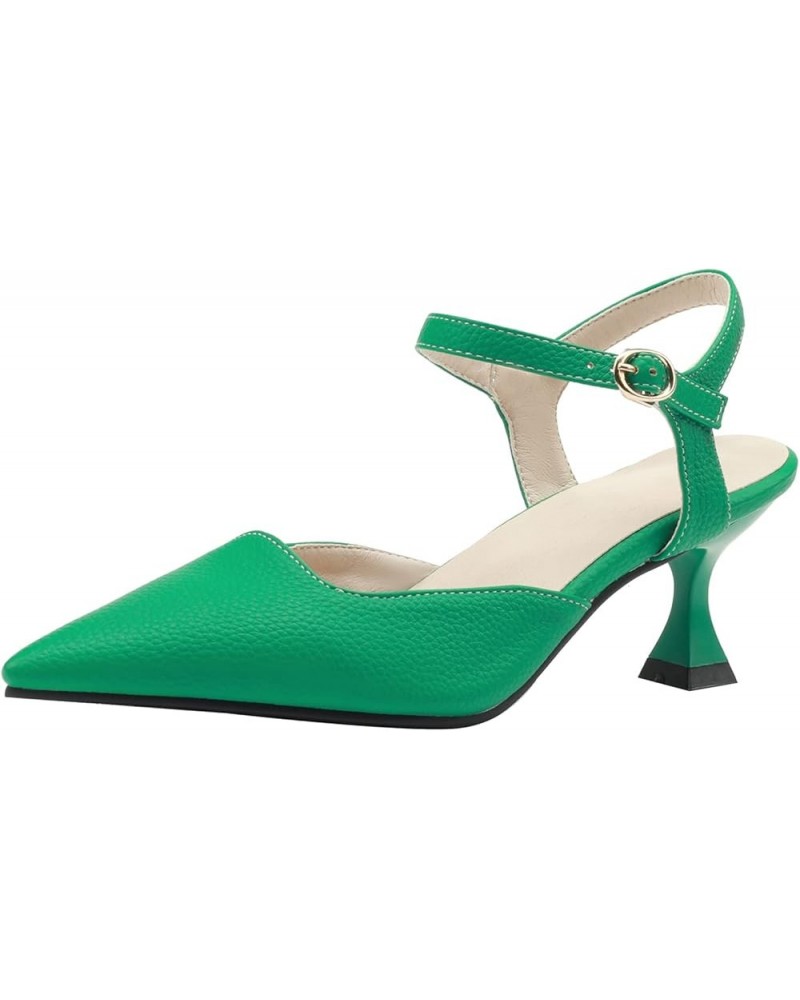 Women Ankle Strap Wedding Kitten Heels Sandals Dress Green 3 $22.49 Sandals