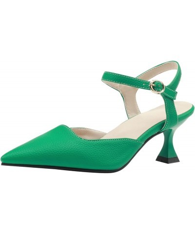 Women Ankle Strap Wedding Kitten Heels Sandals Dress Green 3 $22.49 Sandals