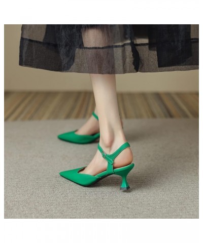 Women Ankle Strap Wedding Kitten Heels Sandals Dress Green 3 $22.49 Sandals