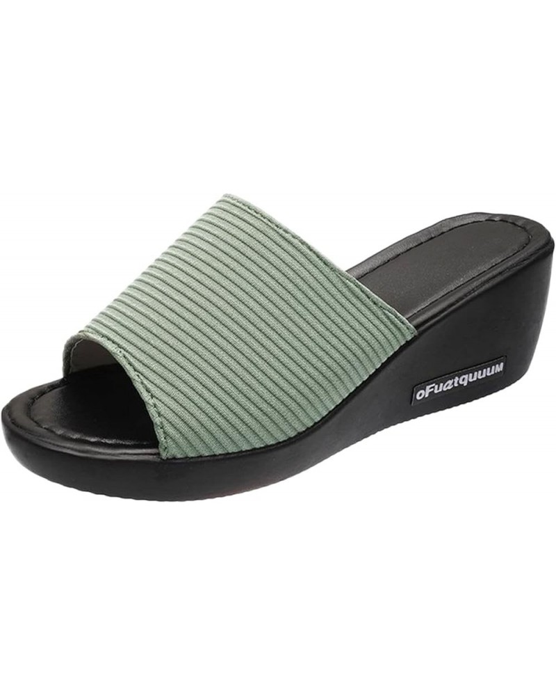 Ladies Wedges Platforms Beach Fashion Casual Shoes Sandals Slippers Shoes Women's slipper S Slippers Women Size 9 Green $14.9...