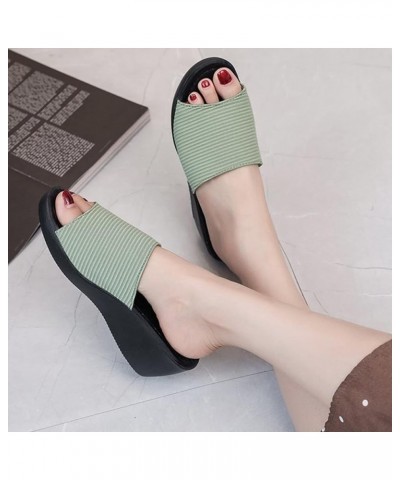 Ladies Wedges Platforms Beach Fashion Casual Shoes Sandals Slippers Shoes Women's slipper S Slippers Women Size 9 Green $14.9...