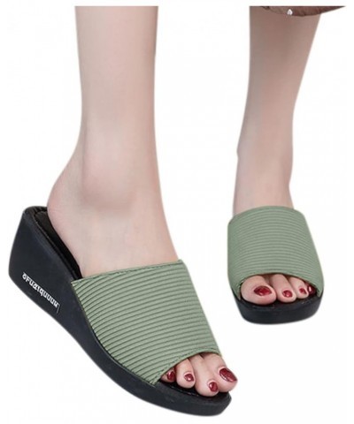 Ladies Wedges Platforms Beach Fashion Casual Shoes Sandals Slippers Shoes Women's slipper S Slippers Women Size 9 Green $14.9...