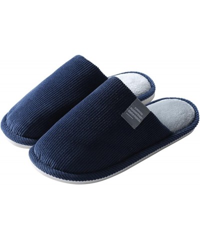 Men Stripe Cotton Slippers，Men's Slipper Solid Color Autumn and Winter Home Slipper for Men Warm Indoor Slides (Color : Yello...