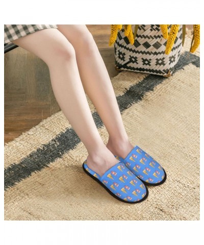 Unisex Indoor Slip-On Furry Slipper Funny Cocktail And Slice Pizza Womens House Cozy Slippers With Anti-Skid Eva Sole $11.73 ...