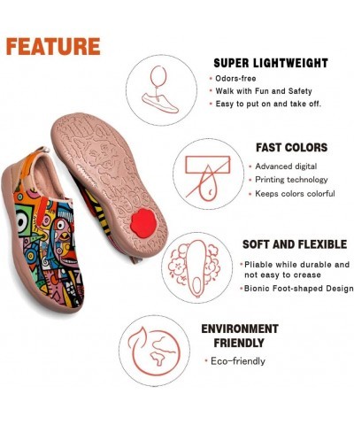 Slip-On Loafers for Women Art Painted Fashion Leather Shoes Lightweight Comfort Ladies Travel Sneaker Abstract Figures-02 $29...