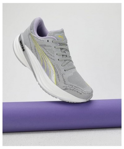 PUMA(プーマ) Women's Running Shoe Ash Gray-white-yellow Burst-vivid Violet $73.41 Outdoor Shoes