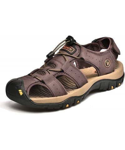 Leather Mens Beach Shoes Summer Outdoor Sandals and Slippers 11 Coffee $25.37 Sandals