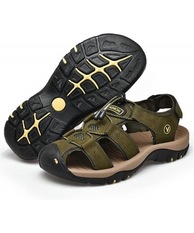 Leather Mens Beach Shoes Summer Outdoor Sandals and Slippers 11 Coffee $25.37 Sandals