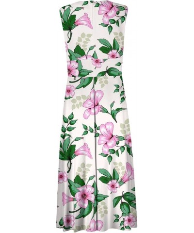 Womens Summer Maxi Dress Deep V Neck Floral Printed High Waist Beach Long Maxi Flowy Trendy Cruise Wear 2024 A04 Pink $10.99 ...