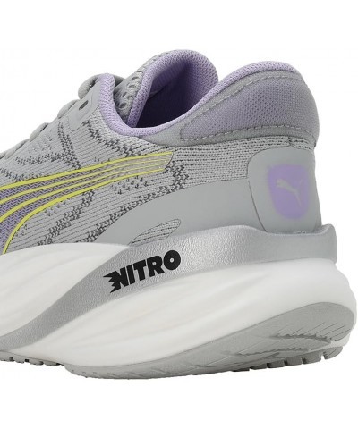 PUMA(プーマ) Women's Running Shoe Ash Gray-white-yellow Burst-vivid Violet $73.41 Outdoor Shoes