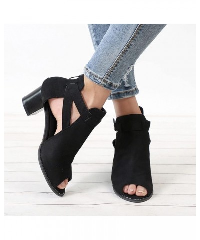 Women Sandals Summer Out Hollow Fashion Spring Mouth Shoes Sandals Fish Ladies sandals Dress Casual Sandals Comfy Black $19.0...