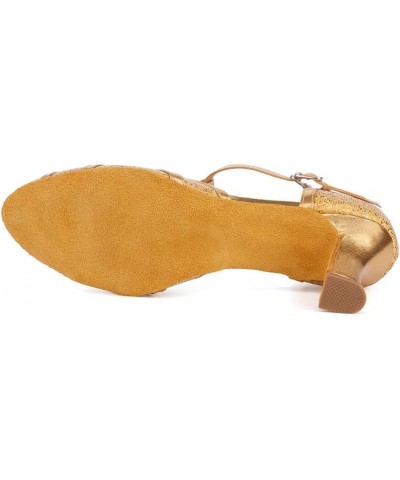 JUODVMP Women's Ballroom Dance Shoes Split Flex Dance Heels Giltter Dance Heels,FT070-C Ft070-c-gold-3"heel Suede Sole $19.80...