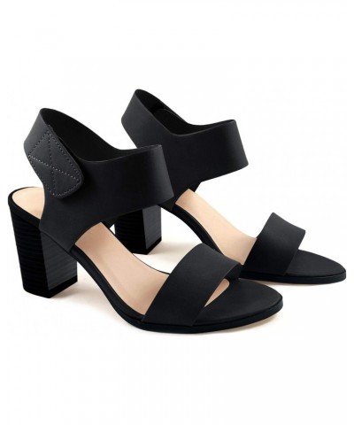 Wait Womens Open Toe Chunky Heel Ankle Strap Shoes Block High Heel Dress Sandals Black 8.5 $21.16 Sandals