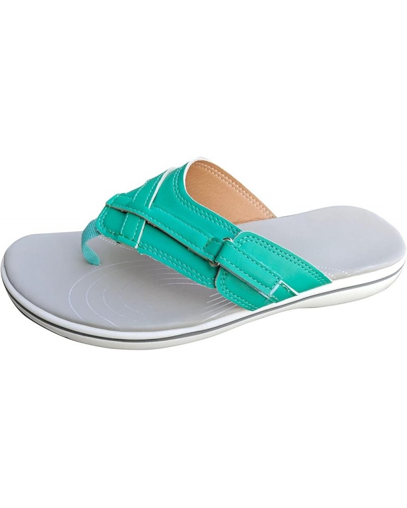 Flip Women Solid Casual Flip-Flop Sandals Fashion Comfortable Flat Flops Color Women's Slipper Womens Thong Flip Flops (Blue,...