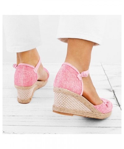 Women's Strappy Lace Up Thong Ankle Strap Summer Low Heels Sandals Arch Support Orthopedic Slides Shoe 159-htrns-pink-a $9.63...