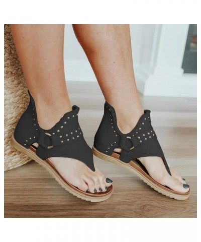 Sandals for Women Flat Casual Summer Buckle Ankle Strap Fashion Sandals Thong Open Toe Flip Flop Shoes Women Ladies Girls Com...