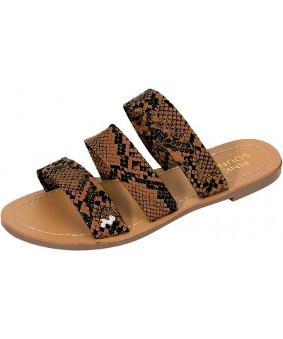 Women's Sandals Wedges Heel Vintage Roman Casual Summer Ankle Buckle Strap Zip Up Beach Comfort Sandals for Womens Brown $14....