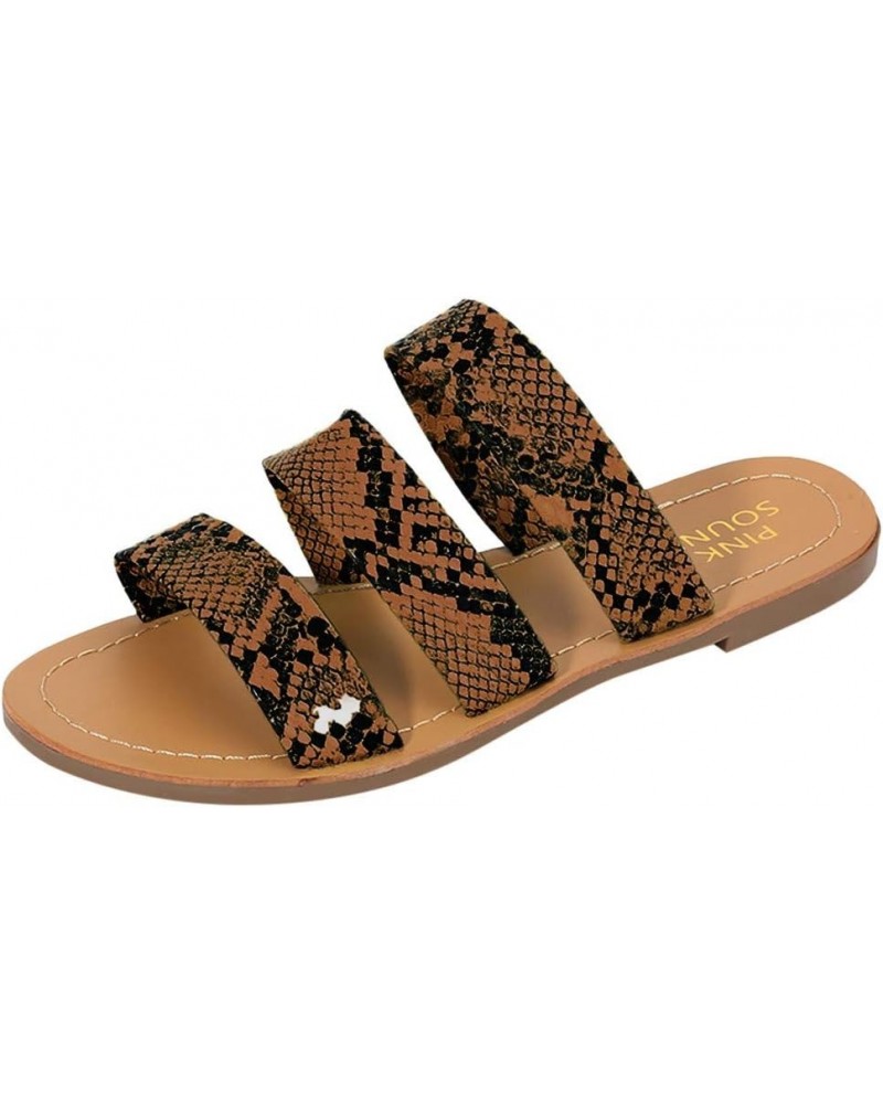 Women's Sandals Wedges Heel Vintage Roman Casual Summer Ankle Buckle Strap Zip Up Beach Comfort Sandals for Womens Brown $14....