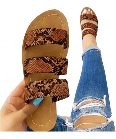 Women's Sandals Wedges Heel Vintage Roman Casual Summer Ankle Buckle Strap Zip Up Beach Comfort Sandals for Womens Brown $14....