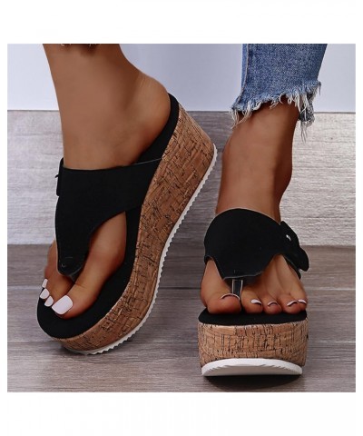 Womens Sandals Shoes Flatform Wedge Casual Sandal Stretch Lightweight Sandals Comfortable Outdoor Shoes 26-qrcvgj-c-black $15...