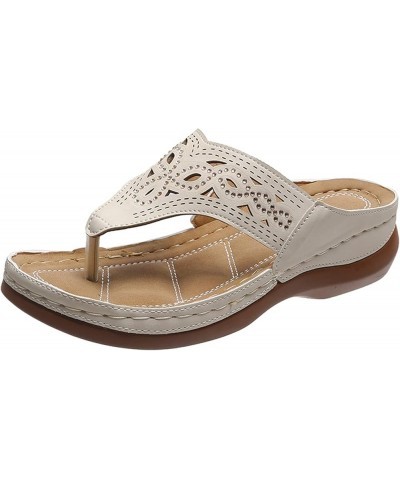 Beige Sandals for Women Slip in Shoes Women Casual Toe Wedges Sandals Sport Platforms Peep Fashion Shoes Women's Beach Casual...