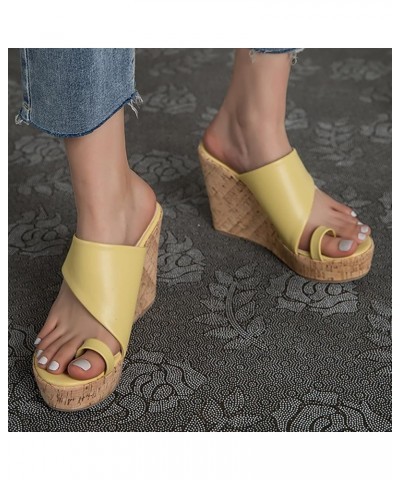 Women Summer Slip On Sandals Wedge Platform Slipper Outdoor Dress Heeled Sandals Casual Comfort Slippers Slipper Sandals Shoe...