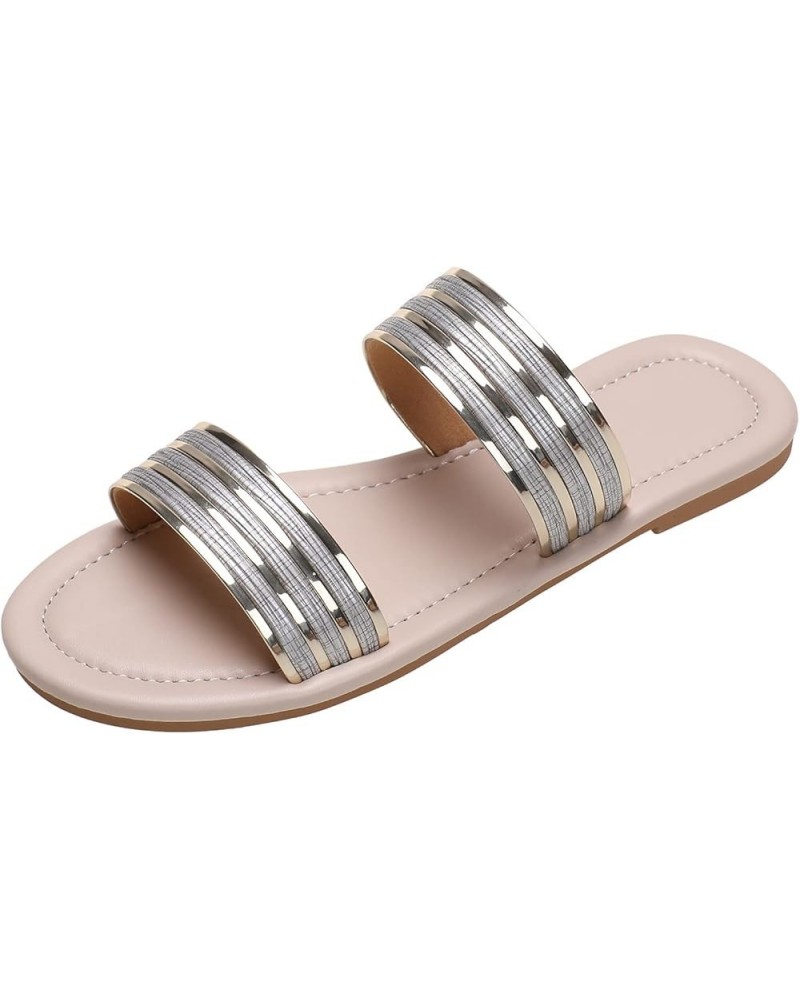 Fashion Women Beach Slip On Soft Sole Casual Open Toe Non Slip Flat Breathable Slippers Shoes Sandals Comfortable Slippers Wo...