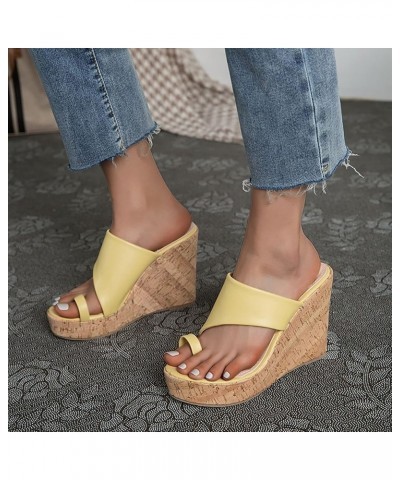 Women Summer Slip On Sandals Wedge Platform Slipper Outdoor Dress Heeled Sandals Casual Comfort Slippers Slipper Sandals Shoe...