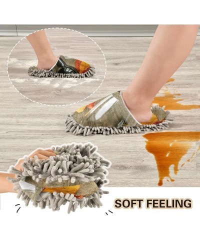 Unisex Fuzzy Slippers, Cozy Floor Dusting Cleaning Mop Shoes for Men Women M-L Multi 30 $9.99 Slippers