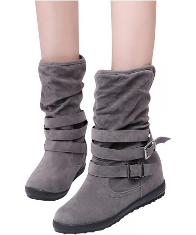 Motorcycle Boots for Women White Combat Boots Knee High Boots for Women Sexy Women'S Ankle Boot Grey-d $22.17 Boots