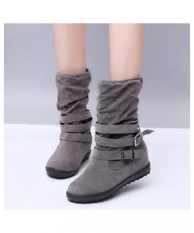 Motorcycle Boots for Women White Combat Boots Knee High Boots for Women Sexy Women'S Ankle Boot Grey-d $22.17 Boots